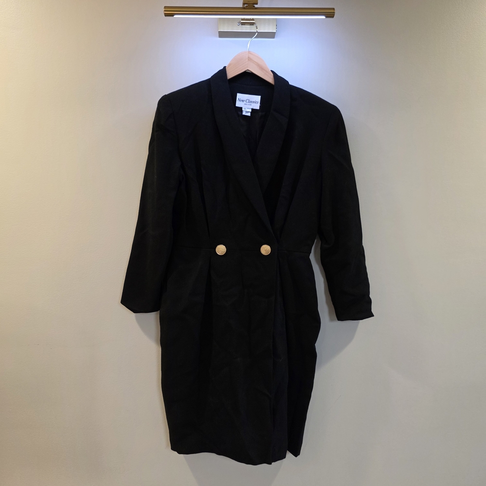 Black Blazer Dress with Gold Accents New Classics New York